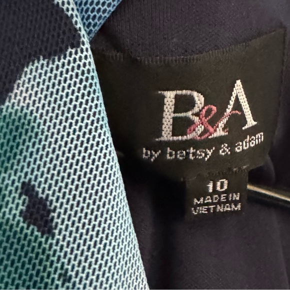 Betsy & Adam Navy Floral Maxi Dress with Teal and White Blooms - Picture 7 of 7